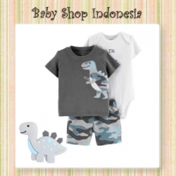 Setelan Jumpsuit Gray Dino  large